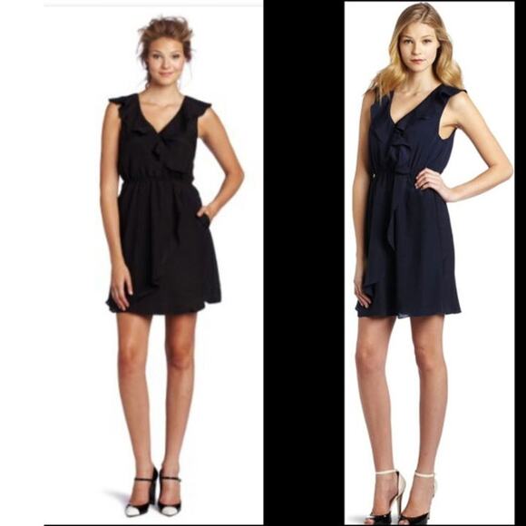 BCBGeneration Black Ruffled Wrap Dress with Pockets NWOT - Picture 11 of 11